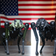 Ghost Robotics Quadruped Unmanned Ground Vehicles (Q-UGV) pose for a photo at Cape Canaveral Space Force Station, Fla., July 27, 2022.